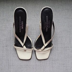 Donald J Pliner Couture Couture Strappy Heels Womens 7M Beige Vintage Y2K